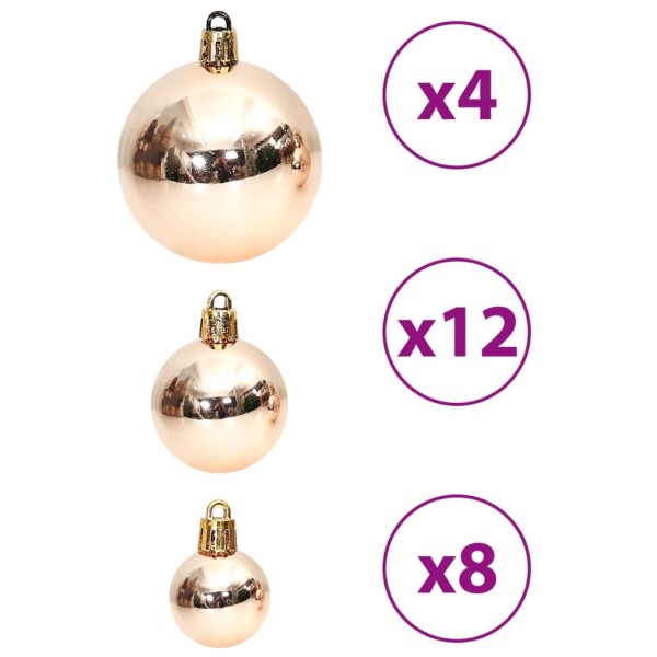 Bolas de Navidad 100 uds color champán y marrón 3 / 4 / 6 cm