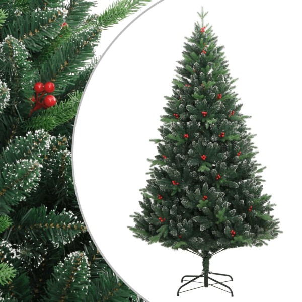 Árbol de Navidad artificial con bisagras y frutos rojos 120 cm