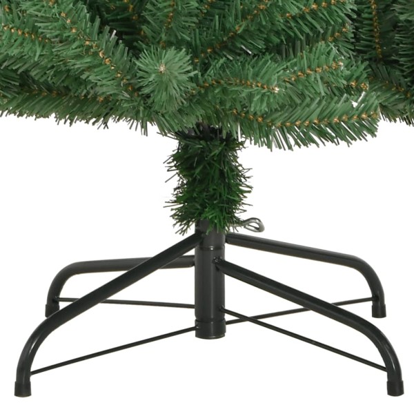 Árbol de Navidad artificial con bisagras y soporte verde 120 cm