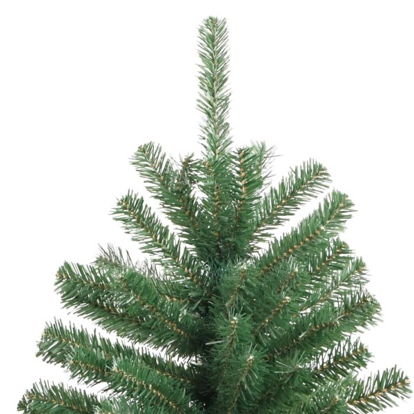 Árbol de Navidad artificial con bisagras y soporte verde 120 cm