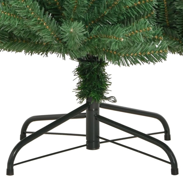 Árbol de Navidad artificial con bisagras y soporte verde 180 cm