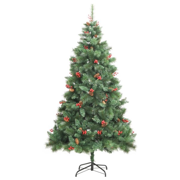 Árbol de Navidad artificial con piñas y bayas 240 cm