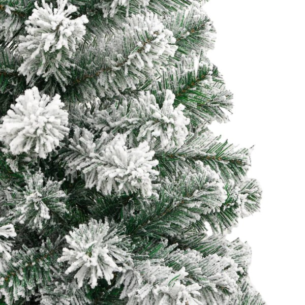 Árbol de Navidad artificial con bisagras y nieve flocada 180 cm