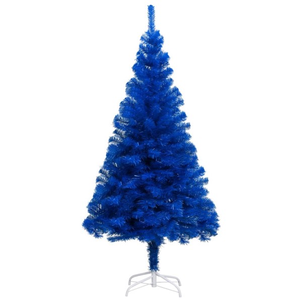 Árbol de Navidad preiluminado con luces y bolas azul 240 cm