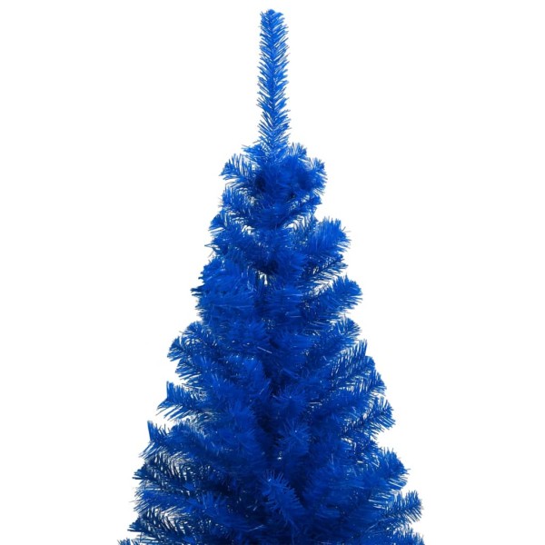 Árbol de Navidad preiluminado con luces y bolas azul 240 cm