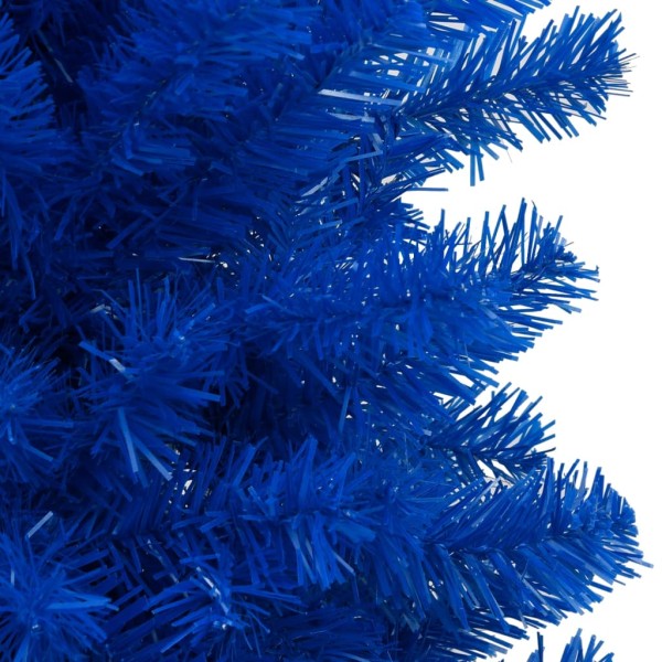 Árbol de Navidad preiluminado con luces y bolas azul 240 cm