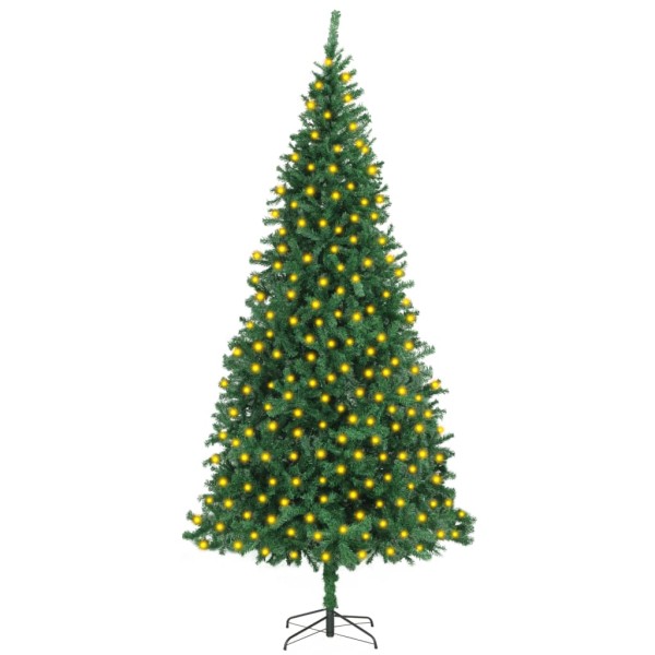 Árbol de Navidad artificial preiluminado con luces verde 300 cm