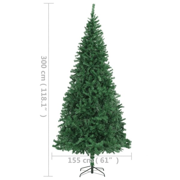 Árbol de Navidad artificial preiluminado con luces verde 300 cm