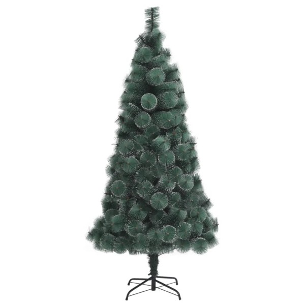 Árbol de Navidad artificial con LEDs y bolas PVC verde 150 cm