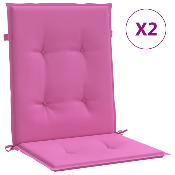 Cojines para silla con respaldo bajo 2 uds tela rosa