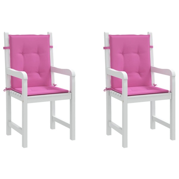 Cojines para silla con respaldo bajo 2 uds tela rosa