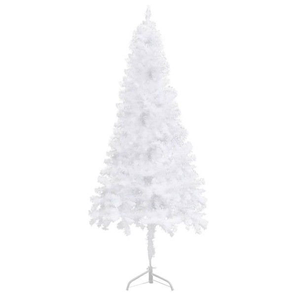 Árbol de Navidad de esquina LED y bolas PVC blanco 180 cm