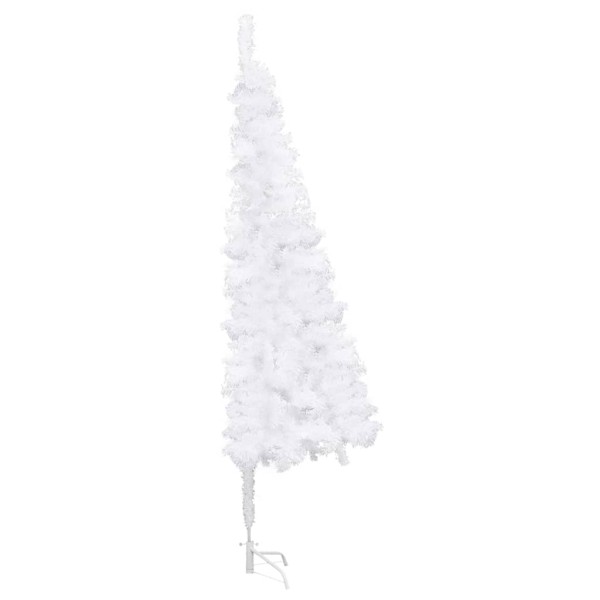 Árbol de Navidad de esquina LED y bolas PVC blanco 180 cm