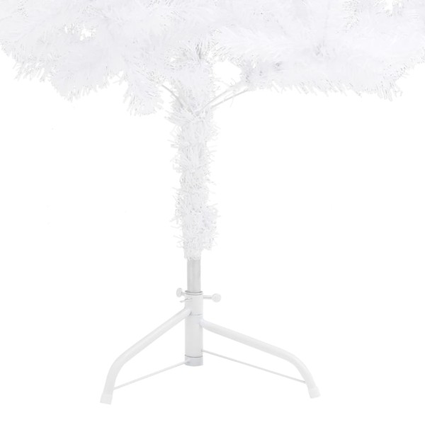 Árbol de Navidad de esquina LED y bolas PVC blanco 180 cm