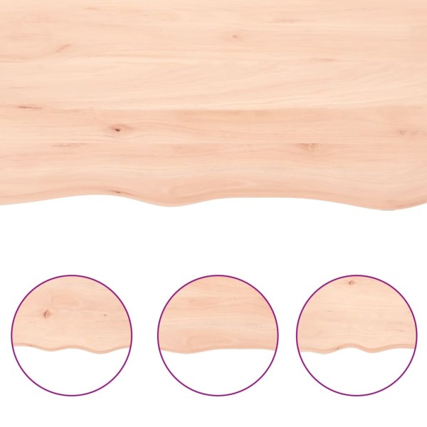 Tablero de mesa madera maciza borde natural 180x50x(2-6) cm