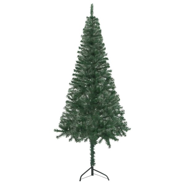 Árbol de Navidad artificial de esquina LED y bolas verde 120 cm