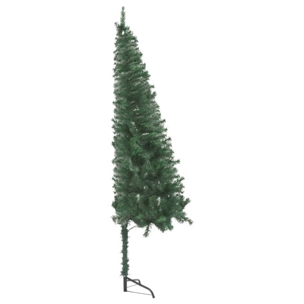 Árbol de Navidad artificial de esquina LED y bolas verde 120 cm