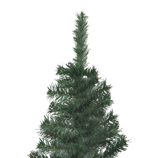 Árbol de Navidad artificial de esquina LED y bolas verde 120 cm