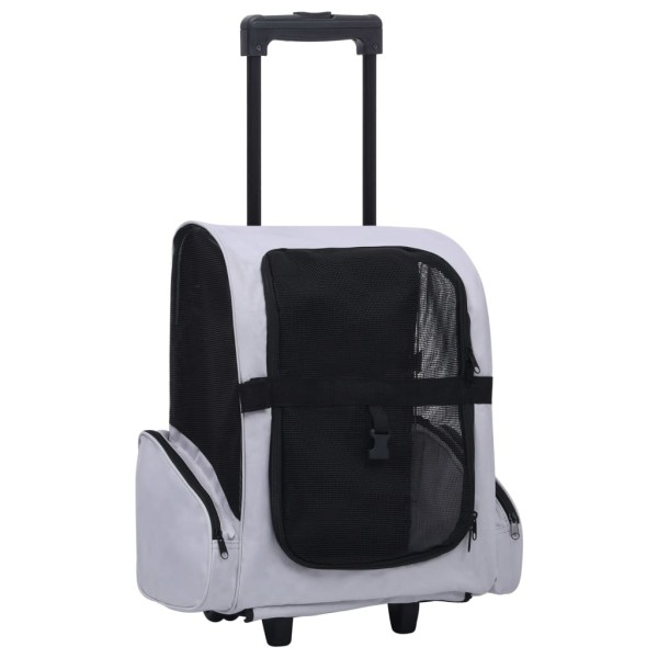 Carrito trolley plegable multiusos para mascotas gris