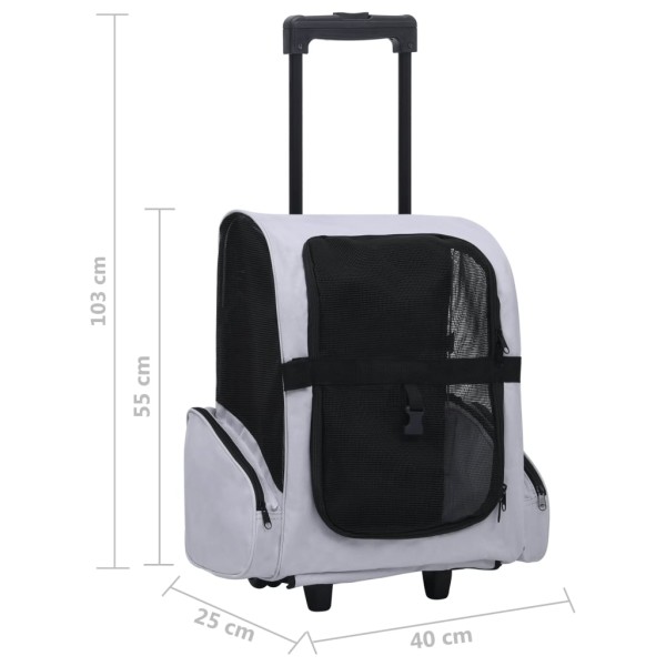 Carrito trolley plegable multiusos para mascotas gris