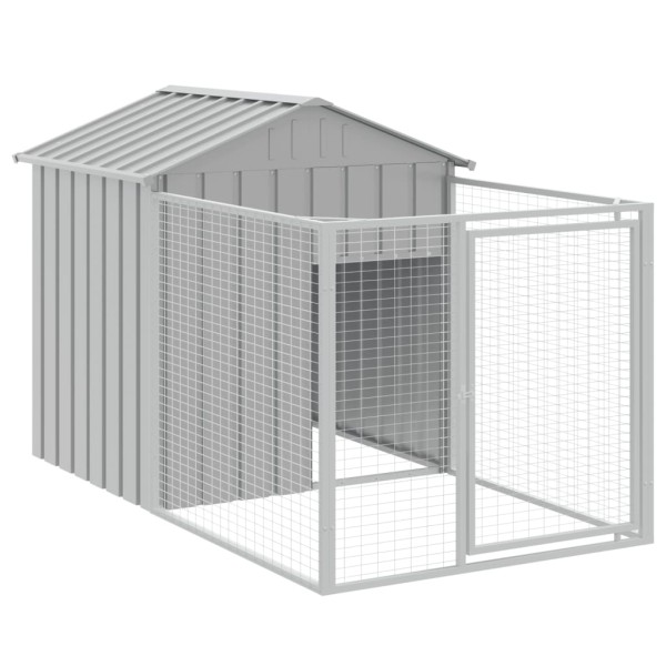 Caseta perros corral acero galvanizado gris claro 117x201x123cm