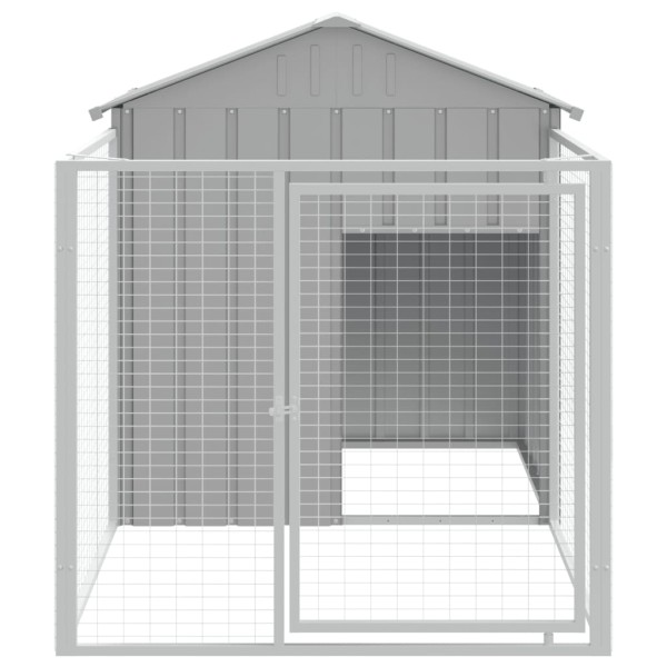 Caseta perros corral acero galvanizado gris claro 117x201x123cm