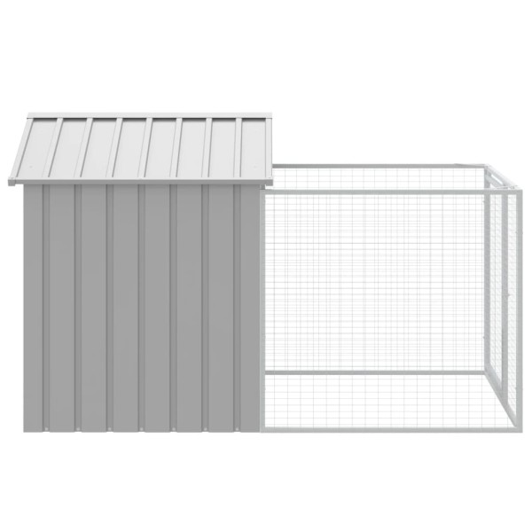 Caseta perros corral acero galvanizado gris claro 117x201x123cm