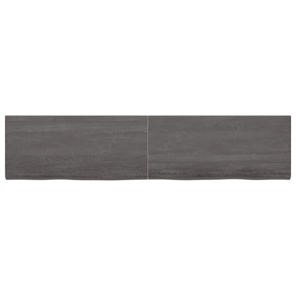 Estante pared madera roble tratada marrón oscuro 220x50x(2-4)cm