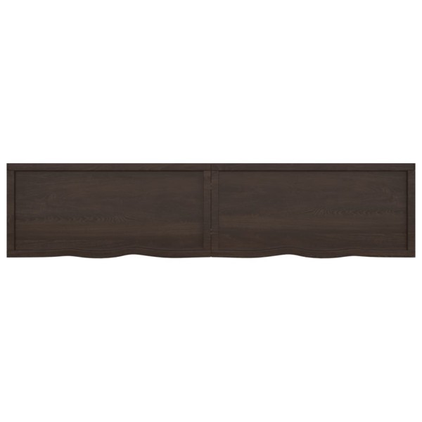 Estante pared madera roble tratada marrón oscuro 220x50x(2-4)cm