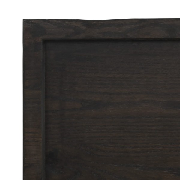 Estante pared madera roble tratada marrón oscuro 220x50x(2-4)cm