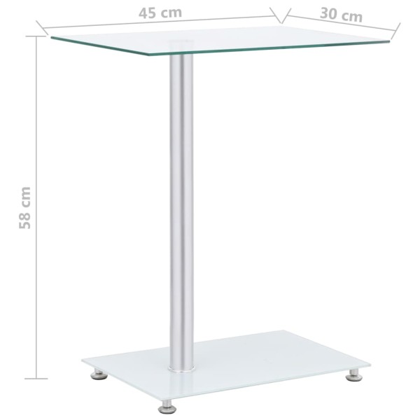 Mesa auxiliar en U vidrio templado transparente 45x30x58 cm