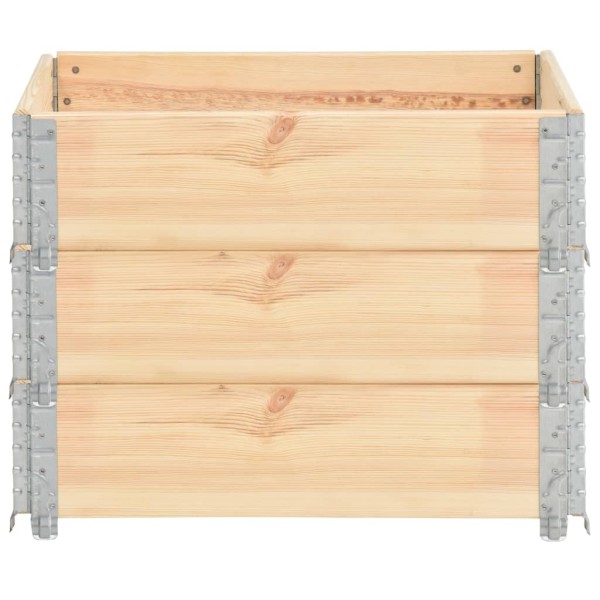 Collares de caja de pallet 3 uds madera maciza de pino 60x80 cm