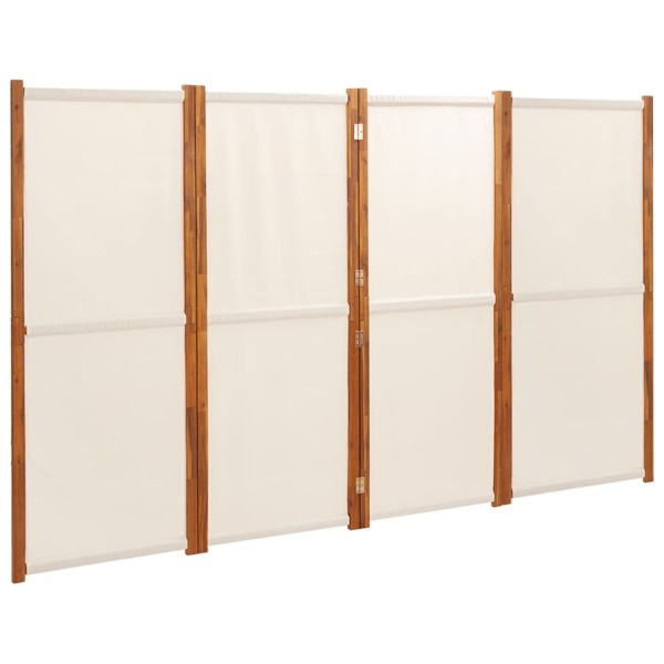 Biombo divisor de 4 paneles blanco crema 280x180 cm