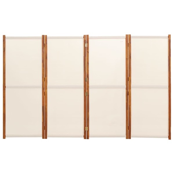 Biombo divisor de 4 paneles blanco crema 280x180 cm