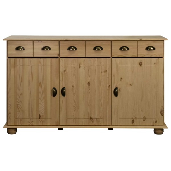 Aparador de madera maciza de pino 134x39x79,5 cm