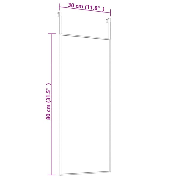 Espejo de puerta cristal y aluminio negro 30x80 cm