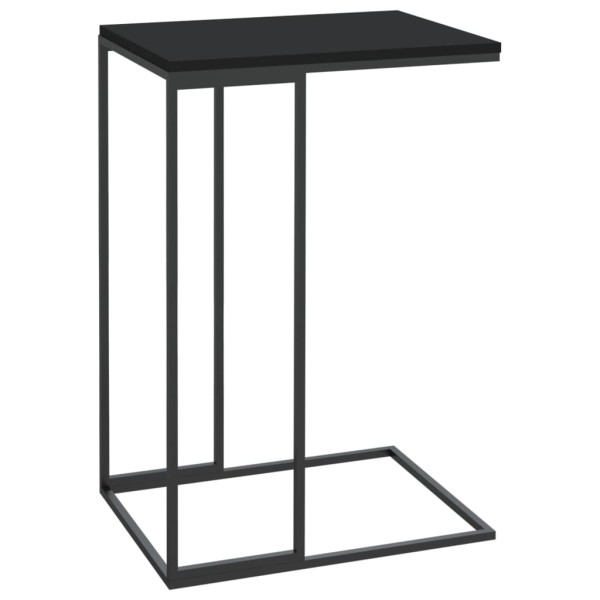 Mesa auxiliar de madera contrachapada negro 40x30x59 cm