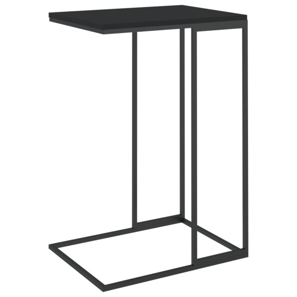 Mesa auxiliar de madera contrachapada negro 40x30x59 cm