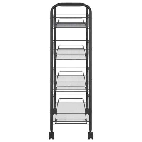 Carrito de cocina 4 niveles hierro negro 46x26x85 cm