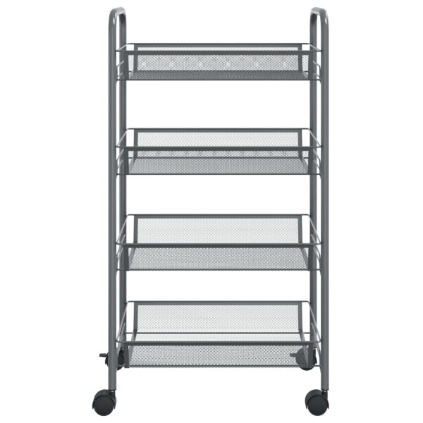 Carrito de cocina 4 niveles hierro gris 46x26x85 cm