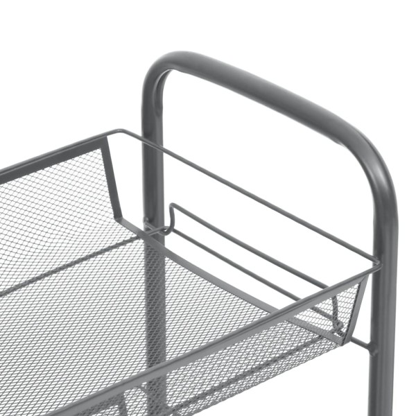 Carrito de cocina 4 niveles hierro gris 46x26x85 cm