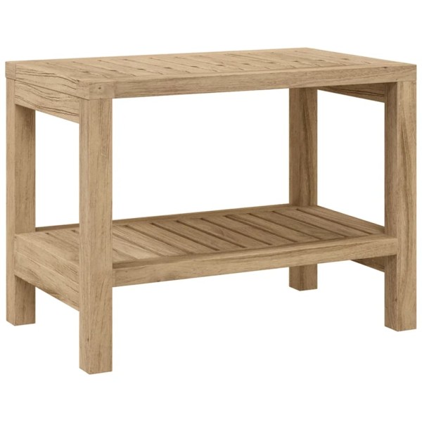 Mesa auxiliar de baño madera maciza de teca 60x30x45 cm