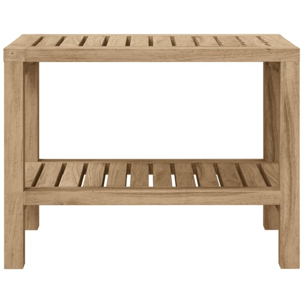 Mesa auxiliar de baño madera maciza de teca 60x30x45 cm