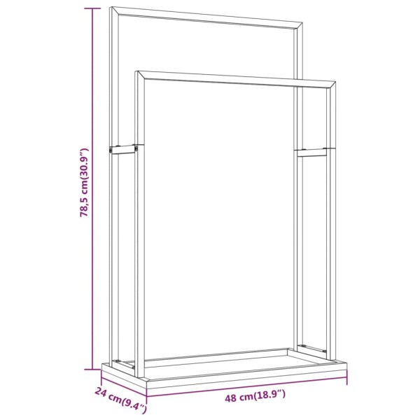 Toallero de pie de hierro blanco 48x24x78,5 cm