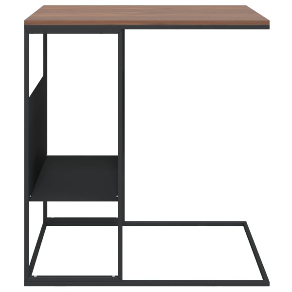 Mesa auxiliar de madera contrachapada negro 55x36x59,5 cm