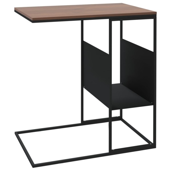 Mesa auxiliar de madera contrachapada negro 55x36x59,5 cm