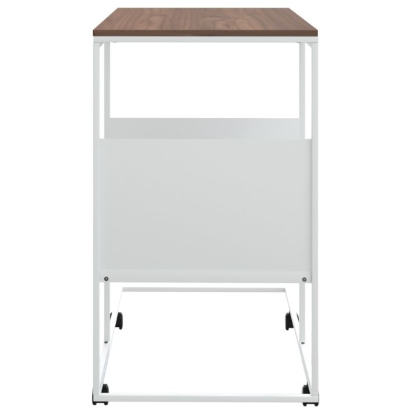 Mesa auxiliar con ruedas contrachapado blanco 55x36x63,5 cm