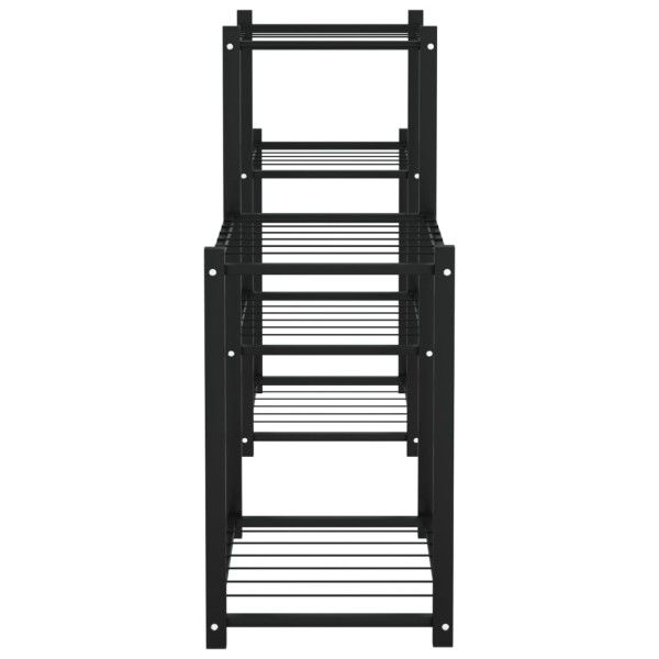 Soporte para flores de hierro negro 83x25x60 cm