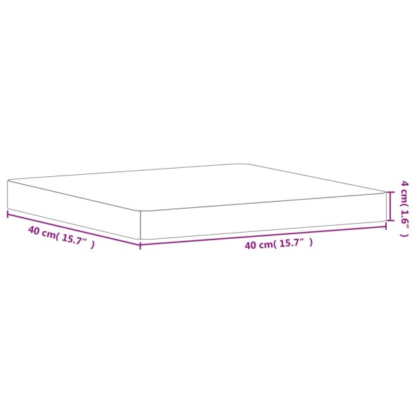 Tablero de mesa cuadrado de madera maciza de haya 40x40x4 cm