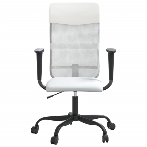 Silla de oficina altura ajustable tela malla y cuero PE blanco